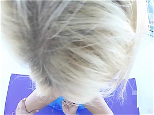 blonde honey Kayla Kayden interrupted from yoga to shag